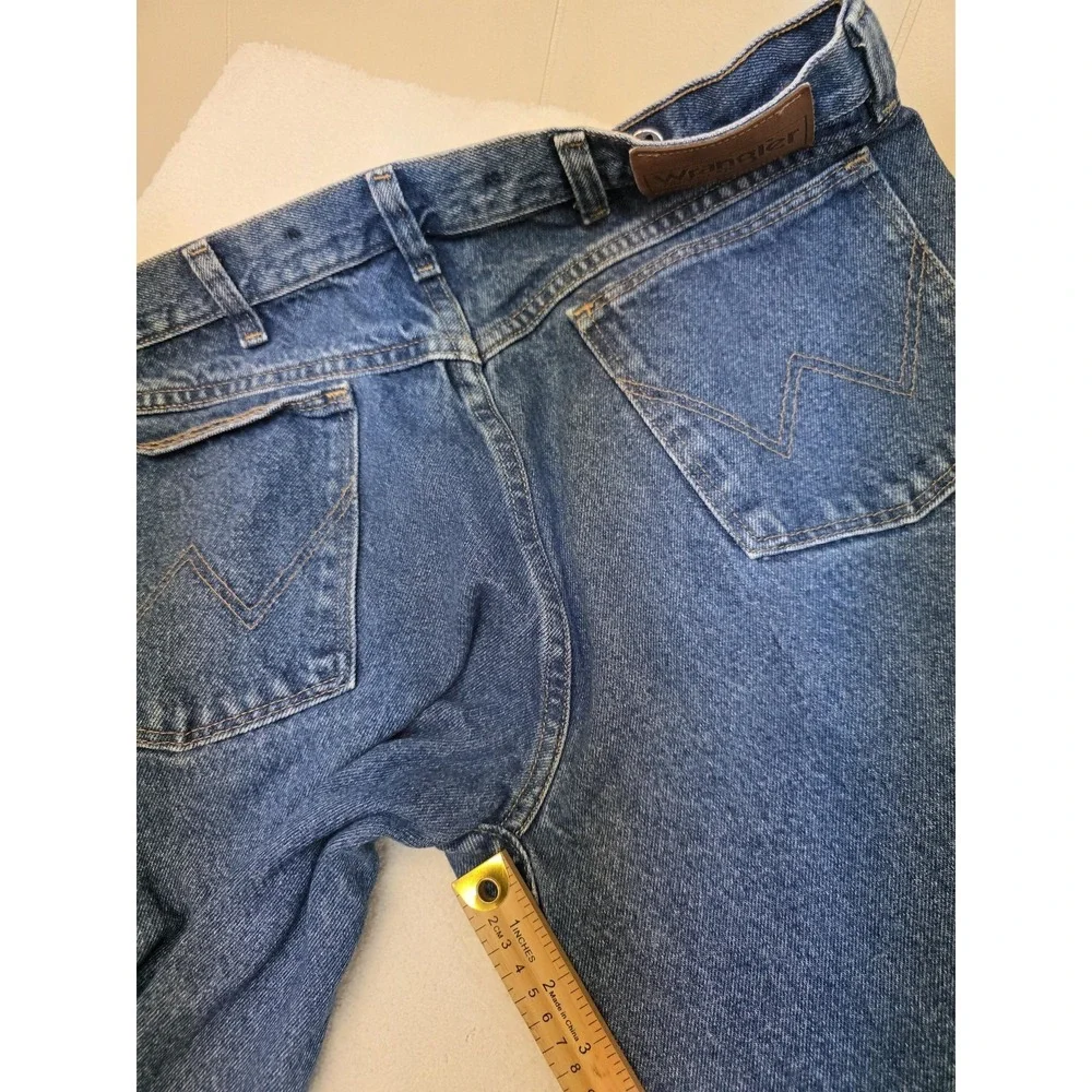 Wrangler Pro Gear Jeans Mens 36x30 Blue Brown‎ Denim Nylon Brush Hunting Work